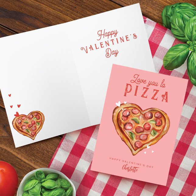 Love You To Pizza Fun Pizza Lovers Valentine's Day Holiday Card (Love You To Pizza Fun Pizza Lovers Valentine's Day Holiday Card)