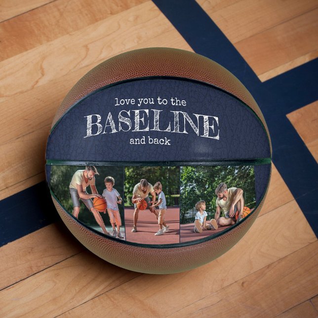 Love You to the Baseline and Back - 3 Photo Blue Basketball (Creator Uploaded)