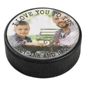 Love You to the Brr-ink and Back Photo Funny Hockey Puck (3/4)