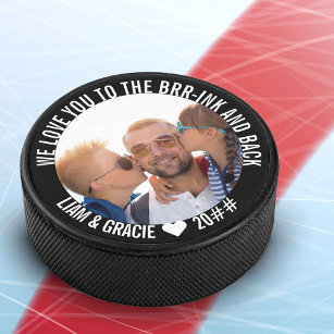 Love You to the Brr-ink & Back Personalised Photo Hockey Puck