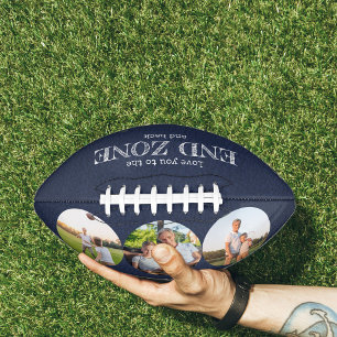 Love You to the End Zone and Back 3 Photo Blue Football
