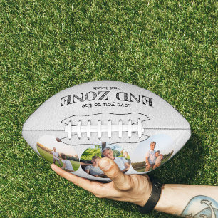 Love You to the End Zone and Back 3 Photo White Football