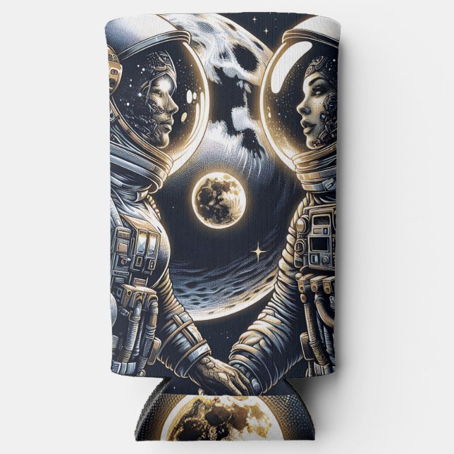 Love You to the Moon and Back | Astronauts Seltzer Can Cooler (Front)