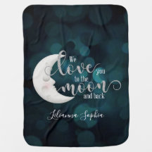 Love you to the moon and back baby blanket