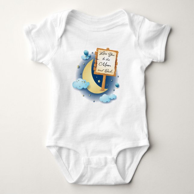 Love You to the Moon and Back Baby Bodysuit (Front)