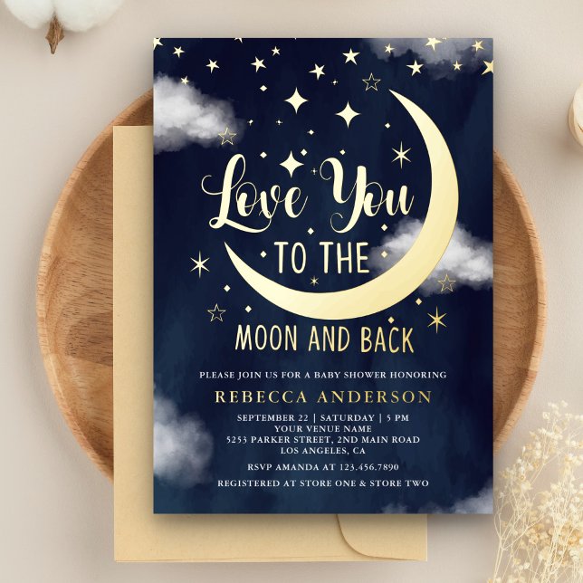 Love You to the Moon and Back Baby Shower Gold (Creator Uploaded)