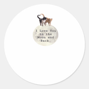 Love You To The Moon And Back Clean Layout Art  Classic Round Sticker