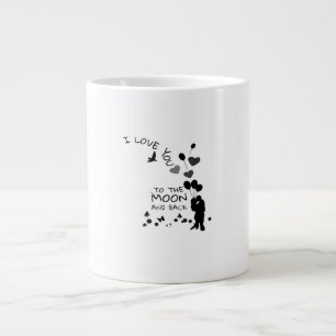 Love You To The Moon And Back Couple Moonlight Hea Large Coffee Mug