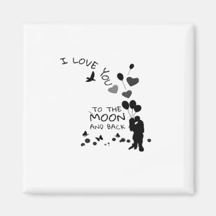 Love You To The Moon And Back Couple Moonlight Hea Magnet