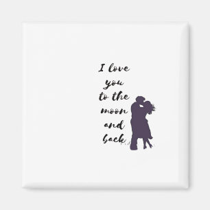 Love You To The Moon And Back Couple Moonlight Rom Magnet