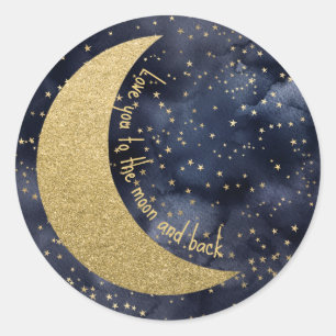 Love You to the Moon and Back Custom Classic Round Sticker