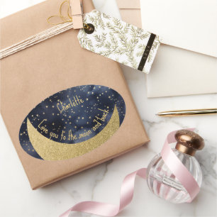 Love You to the Moon and Back Custom Oval Sticker