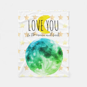 "Love You to the Moon and back" Customisable Fleece Blanket