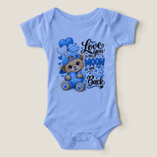 Love You to the Moon and Back Cute Teddy Bear Baby
