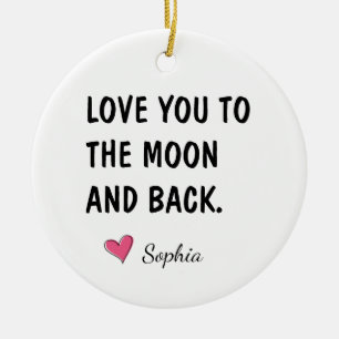 Love You To The Moon And Back Daughter Gift Ceramic Tree Decoration