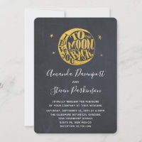 Love You to The Moon and Back Gold Trendy Wedding