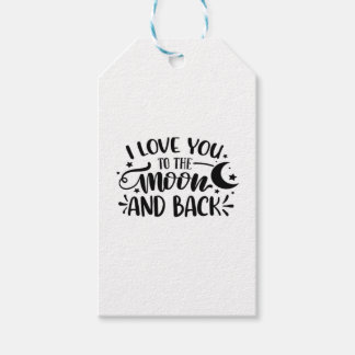 Love You To The Moon And Back Hand Lettered Romant Gift Tags