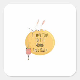 Love You To The Moon And Back Heartfelt Modern Des Square Sticker