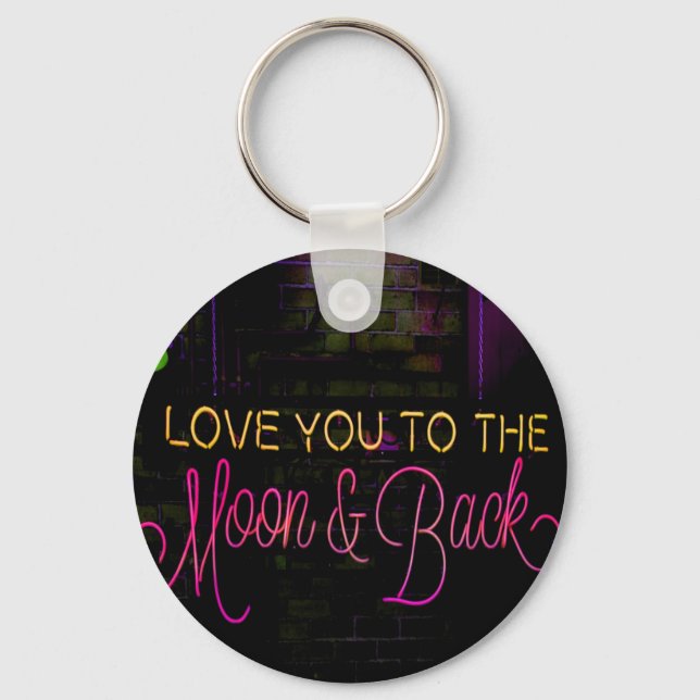 Love you to the moon and back key ring (Front)