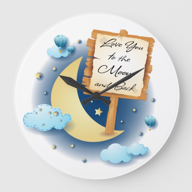 Love You to the Moon and Back Large Clock (Front)