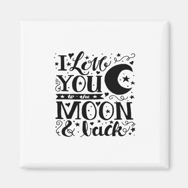Love You To The Moon And Back Minimal Aesthetic De Magnet (Front)