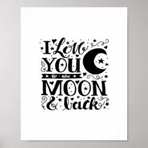 Love You To The Moon And Back Minimal Aesthetic De Poster