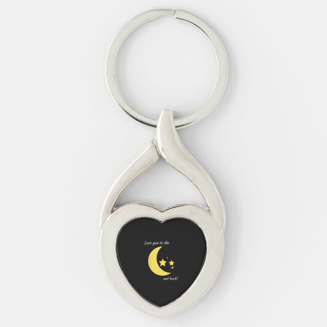 Love You To The Moon And Back Minimal Aesthetic  Key Ring (Front)