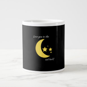Love You To The Moon And Back Minimal Aesthetic  Large Coffee Mug