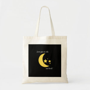 Love You To The Moon And Back Minimal Aesthetic Tote Bag