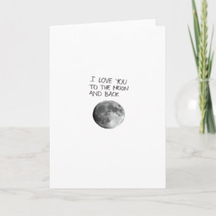 Love You To The Moon And Back Modern Aesthetic Art Card