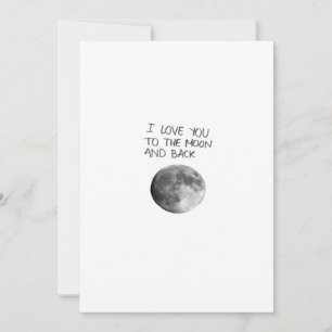 Love You To The Moon And Back Modern Aesthetic Art Holiday Card