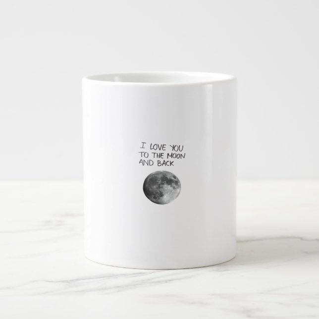 Love You To The Moon And Back Modern Aesthetic Art Large Coffee Mug (Front)