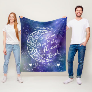 Love You To The Moon and Back Personalised Fleece Blanket