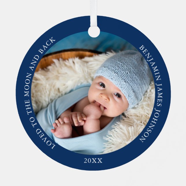 Love You to the Moon and Back Photo Metal Tree Decoration (Back)
