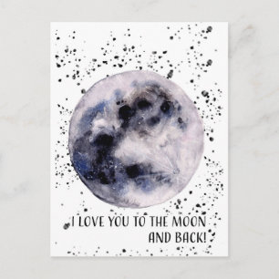 Love you to the moon and back postcard