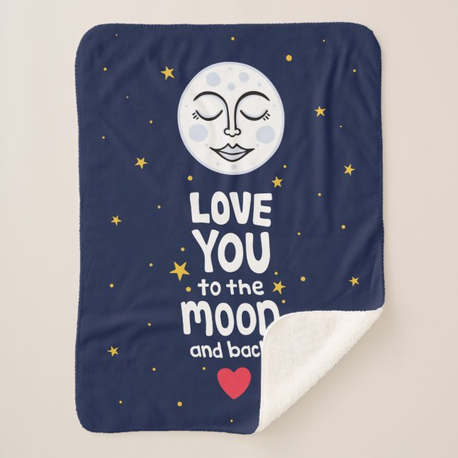 Love You to the Moon and Back Sherpa Blanket (Front)