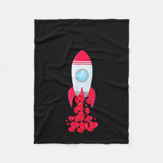 Love You To The Moon And Back Space Shirt Valentin Fleece Blanket