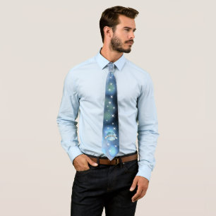 Love You to the Moon and Back Stars Pattern Tie