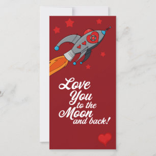 Love you to the moon and back Valentine Holiday Card