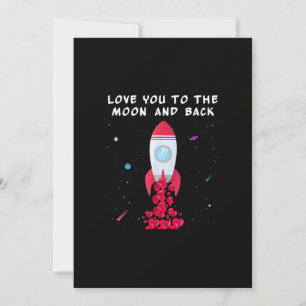 Love You To The Moon And Back Valentine Style Holiday Card