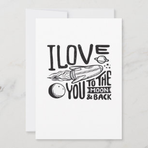 Love You To The Moon And Back Valentines Day Heart Holiday Card