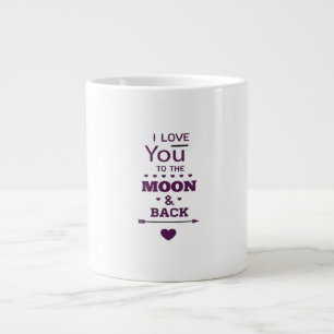 Love You To The Moon And Back Valentines Day Roman Large Coffee Mug