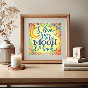 Love You to the Moon Baby Inspirivity Plaque Photo Print
