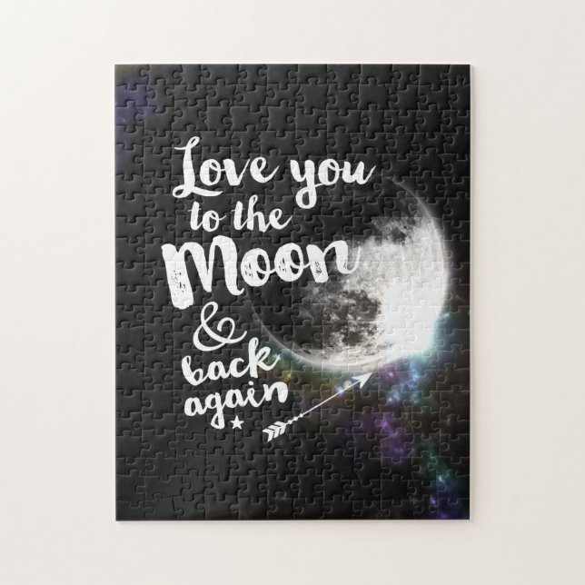 Love you to the Moon & back again • Space Design Jigsaw Puzzle (Vertical)