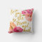 "Love You To the Moon & Back" Floral Gold Pillow