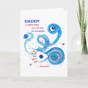 Love You to the moon Father's Day Greeting Card