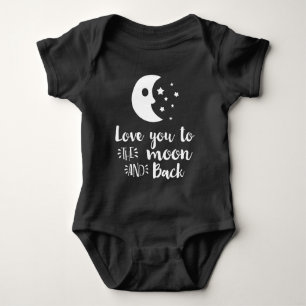 Love You to the Moon Hand Lettered Trendy Baby Bodysuit