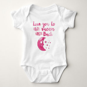 Love You to the Moon Hand Trendy Baby Girl Baby Bodysuit
