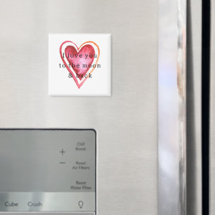 Love You To The Moon Heart Magnet