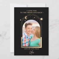 Love You To The Moon Photo Celestial Black Gold